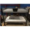Image 1 : METAL FRAMED BUNKBED SET BLACK & GREY COMPLETE WITH MATTRESSES