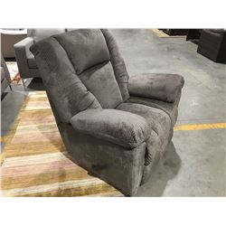 GREY UPHOLSTERED RECLINER
