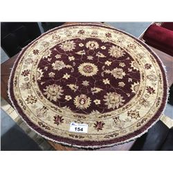 SARUGH - WOOL HAND KNOTTED PERSIAN AREA RUG APPROX. 3'7" X 3'7" ROUND (RETAIL VALUE $1,310.00)