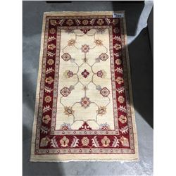 SARUGH - WOOL HAND KNOTTED PERSIAN ARE RUG APPROX. 4'2" X 2'7" (RETAIL VALUE $1090.00)