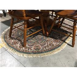 FLORAL-WOOL HAND KNOTTED PERSIAN AREA RUG APPROX. 6'1" X 4'1" OVAL (RETAIL VALUE $2,700.00)