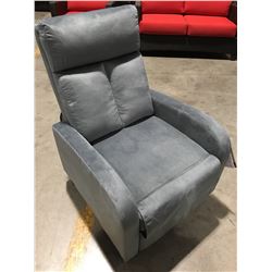 BLUE UPHOLSTERED LIVING ROOM RECLINER