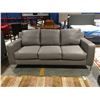 Image 2 : 2 PCE CONTEMPORARY LIGHT GREY UPHOLSTERED SOFA & LOVESEAT SET WITH CHROME LEGS