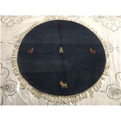 NEPAL - WOOL PERSIAN AREA RUG APPROX. 3'3" X 3'3" ROUND (RETAIL VALUE $380.00)