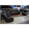 Image 1 : BROWN RECLINING SOFA SET WITH SOFA, LOVESEAT AND ARMCHAIR!