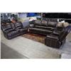 Image 2 : BROWN RECLINING SOFA SET WITH SOFA, LOVESEAT AND ARMCHAIR!