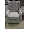 Image 1 : GREY FABRIC RECLINING ARMCHAIR