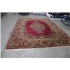 Image 2 : RED FLORAL PATTERNED AREA RUG - 8'6 X 11'7