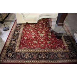 RED PATTERNED AREA RUG - 8'3 X 11'7