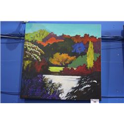 CANVAS PRINT - HIDDEN AUTUMN LAKE SIGNED CERDA, BOTTOM LEFT