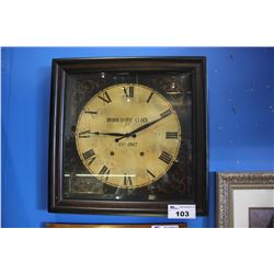 FRAMED BROOKSHIRE CLOCK CO. EST 1947 WALL CLOCK