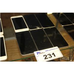 5 BLACK IPHONE 6 DEVICES (MODEL A1549) AND 1 WHITE IPHONE 6S (MODEL A1688) - CONDITION UNKNOWN / ONE