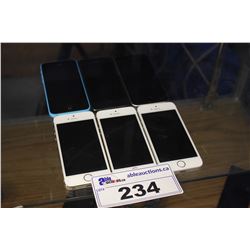 2 WHITE IPHONE 5S DEVICES (MODEL A1533), WHITE IPHONE SE (MODEL A1723), BLACK IPHONE SE (MODEL