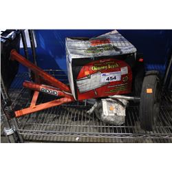 LOT INCLUDING RIDGID STAND, SWEEPERS CHOICE CHIMNEY BRUSH AND MORE