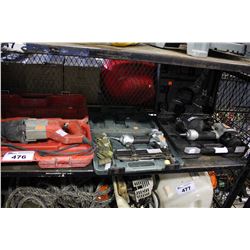 LOT OF TOOLS INCLUDING MILWAUKEE AND MAKITA RECIPROCATING SAWS, HITACHI STAPLER AND ROK ROOFING