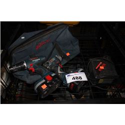 BOSCH TOOL BAG WITH TWO DRILLS AND CHARGER