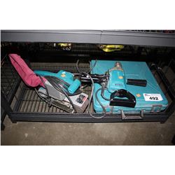 MAKITA BELT SANDER AND MAKITA 13MM DRILL IN CASE