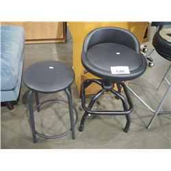 2 BLACK PADDED STOOLS