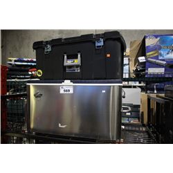 STERILITE TOOL BOX AND METAL COOLER