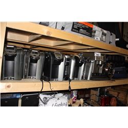 LOT INCLUDING ASSORTED KEURIG COFFEE MACHINES, DELONGHI MAGNIFICA, LARGE BIRD FEEDER AND LUGGAGE