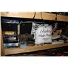 Image 2 : LARGE LOT INCLUDING SEQUIN PILLOWS, GARGOYLE BOOKENDS, POPCORN MAKER, PICNIC BASKET, STEPHEN KING