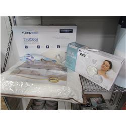 THERAPEDIC STANDARD QUEEN TRUCOOL DIAMOND LUXURY PILLOW, 2-PIECE LUXURY LOUNGER BATH PILLOW,