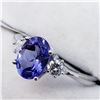 Image 2 : 10K TANZANITE (1.1CT) 2 DIAMOND (0.22CT) RING
