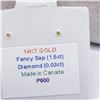 Image 2 : 14K  FANCY SAPPHIRE (1.5CT) DIAMOND (0.03CT) PENDANT