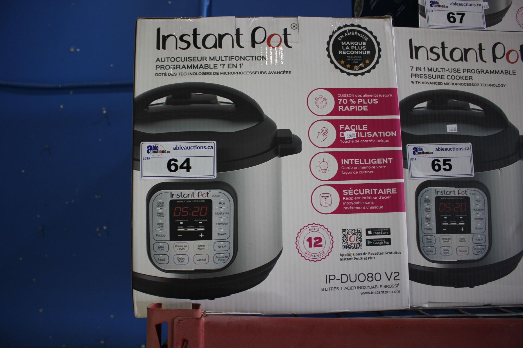 INSTANT POT 7 IN 1 MULTI-USE PROGRAMMABLE PRESSURE COOKER - IP-DUO80 V2