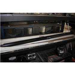 5 ASSORTED 72" CLEAR ACRYLIC RODS AND QUARTET PROJECTION SCREEN