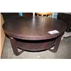 Image 2 : ROUND DARK WOOD COFFEE TABLE