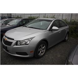 2011 CHEVROLET CRUZE RT, SILVER, GAS, VIN#1G1PG5S9XB7180111, 185911 KMS, 1.4 LTR, AUTO, RD, CD, PW,