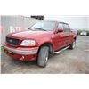 Image 1 : 2001 FORD F150, RED, CREW CAB, VIN # 1FTRW08L51KE41410, 247250 KMS, GAS, PIONEER AVH-P4000DVD