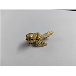 18K GOLD BROOCH (BIRD) W/ RUBIES