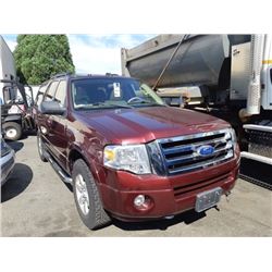 2011 FORD EXPEDITION XLT, RED, 4DRSW, GAS, AUTOMATIC, VIN#1FMJU1G55BEF19191, 58,041KMS,