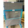 Image 1 : 2 MOBILE PARTS BIN RACKS & WOODEN PALLET CRATE OF HEAVY DUTY HARDWARE