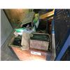 Image 2 : 2 MOBILE PARTS BIN RACKS & WOODEN PALLET CRATE OF HEAVY DUTY HARDWARE