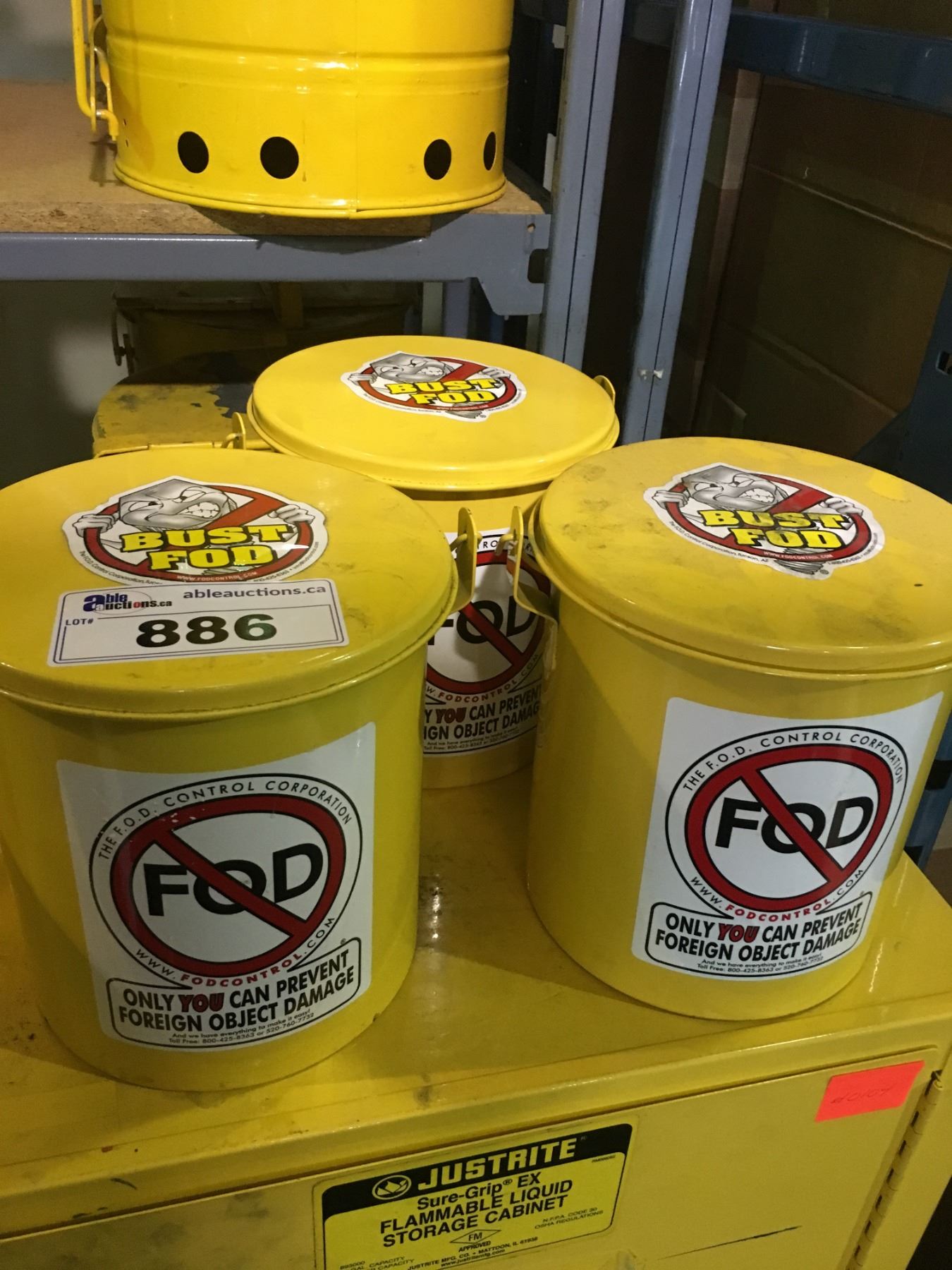 3 YELLOW FOD FOREIGN OBJECT DAMAGE CONTROL STORAGE CONTAINERS - Able ...