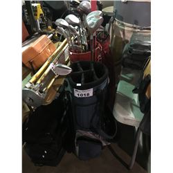 3 ASSORTED GOLF BAGS WITH CLUBS