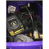 Image 3 : 2 BINS OF ASSORTED ELECTRICAL & DEWALT TOOL CHARGERS