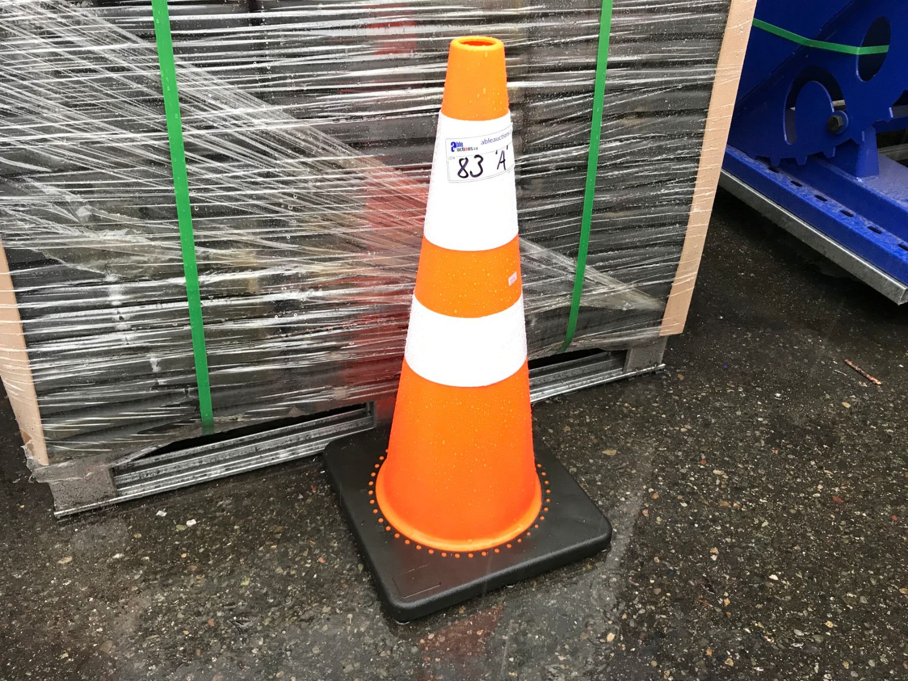 STACK OF 42 NEW ORANGE SAFETY PYLONS