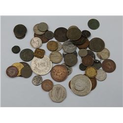 BAG OF ASSORTED WORLD COIN/CURRENCY