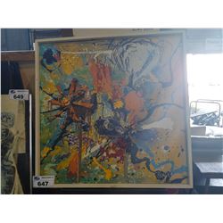 FRAMED ABSTRACT PAINTING, SIGNED BOTTOM RIGHT WEBER