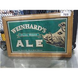 FRAMED WEINHARD'S BLUE BOAR ALE SIGN