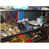 Image 2 : SHELF INCLUDING CLOTHING, SHOES, DECOR, HEATHKIT KEYER, PHONE CASES AND MORE