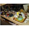 Image 2 : LARGE SHELF OF COLLECTIBLES INCLUDING CHINA, GLASSWARE, FIGURINES AND MORE