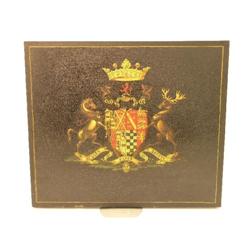 A painted armorial panel, depicting the coat of arms for the Marquess of Bute, 20ins x 17.5ins  