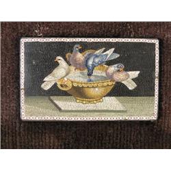 A 19th century Italian micro mosaic panel of Pliny's doves, mounted in gilt frame 2.25ins  