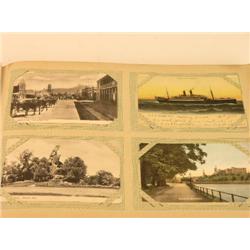 An early 20th century postcard album, including views of European cities and English towns (400 +)  