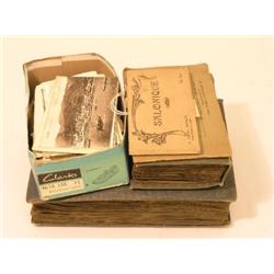 An Edwardian postcard album, with series of film stars and colour printed topographical, another sma